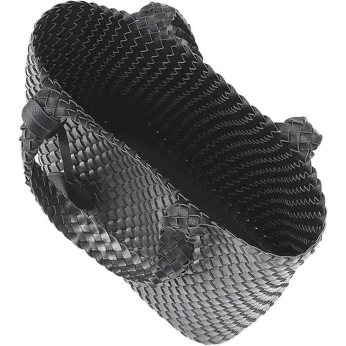 Woven Tote Bag - Black Gun Metal Bags and Totes Isle Jacobsen 