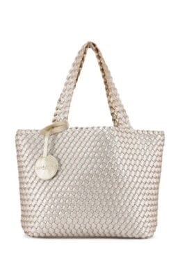 Woven Tote Bag - Platinum Silver Bags and Totes Isle Jacobsen 